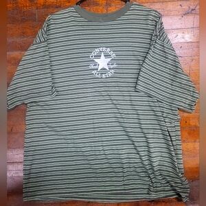 Oversized Converse Green Striped T-Shirt